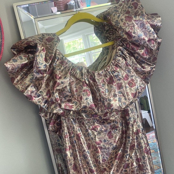 Rhode Off The Shoulder Viola Dress in Cream Vichy Rose - Picture 5 of 6